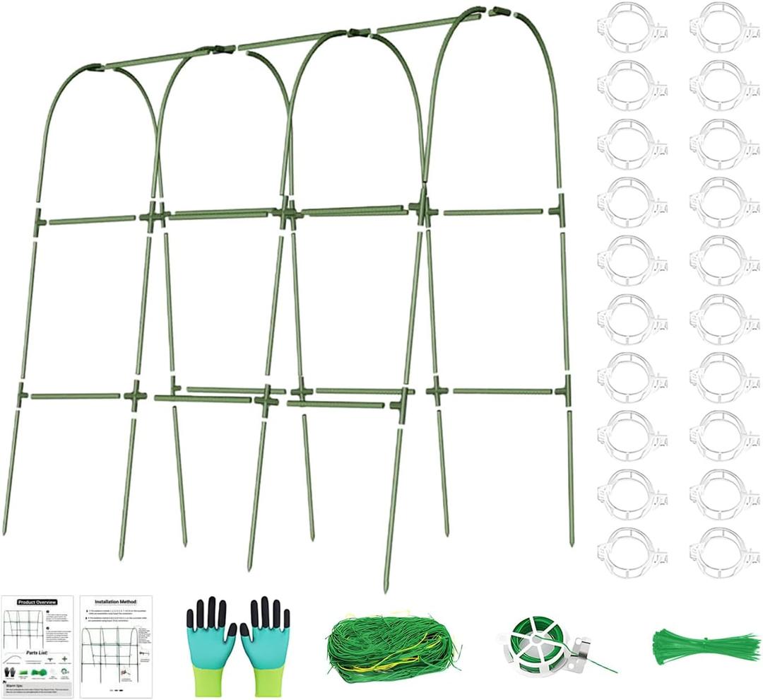 Cucumber Growing Frame, Vegetable Climbing Rack, 47.24x47.24in Metal Plant Support, Weather Resistant Structure, U Frame Stability for Greenhouse Cultivation, Farming