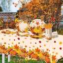 Fall Thanksgiving Plates and Napkins-141Pcs Fall Pumpkin Maple Leaves Theme Disposable Tableware for Autumn Thanksgiving Party Supplies