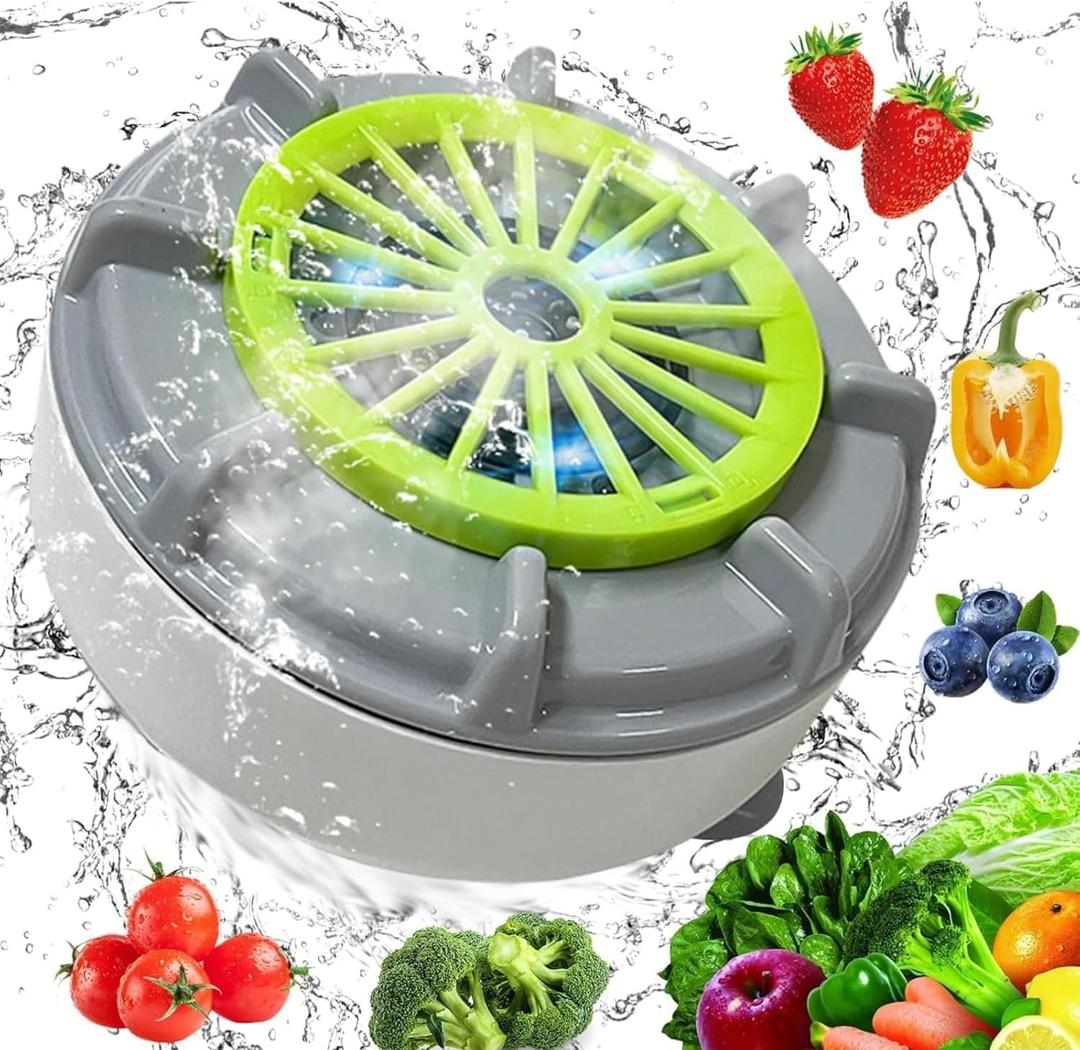 Fruit and Vegetable Washer, Produce Purifier Vegetable and Fruit Washing Machine, Enjoy Silent Cleaning: Spin-Free Ultrasonic Veggie Washer, Efficient Cleaning of Residues (Plug-In Type, No Switch)