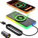 Magnetic Wireless Car Charger Pad, LANSEMKU RGB 15W Wireless Car Charging Pad for Magsafe Wireless Charger for Car iPhone 16 15 14 13 12 11 Pro Max, for Samsung Galaxy S24/23/S22/S22+/S22 Ultra (A8)