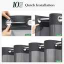 Dynamene Charcoal Grey Hook Free Waffle Shower Curtain & Snap Liner,72x87