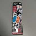 GE BigEZ OneTouch Big Button Universal TV Remote for Seniors, Easy to Use, Replacement Remote for Samsung, LG, Sony, Vizio, Roku TV, Streaming Players, Backlit Buttons, 2 Device, White, 84666