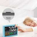 Digital Alarm Clock, with 5.5" Large LED Time Display, Adjustable Alarm Volume, 6 Level Brightness, Alarm Settings, USB Charger, Temperature Detect, Snooze, Clocks for Bedroom, Bedside, Desk, Blue