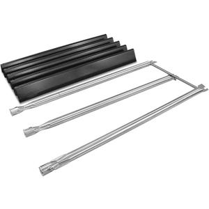 Uniflasy Grill Parts Replacement for Weber Genesis Silver Grill, Genesis Silver B C, Genesis Platinum B C, Weber 900 (Side Control),28 1/8" Stainless Steel Burner,22.5" Porcelain Steel Flavorizer Bars