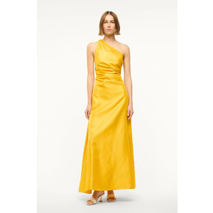 Staud, Este Silk Dress, Sunset Gold, Size 8