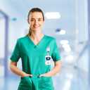 2 x Teacher Lanyards for Id Badges,Badge Reel Retractable and Detachable Name Tag Clip,Breakaway Lanyards for Id Badges,Teacher Nurse Student Women Men Office Christmas Gifts