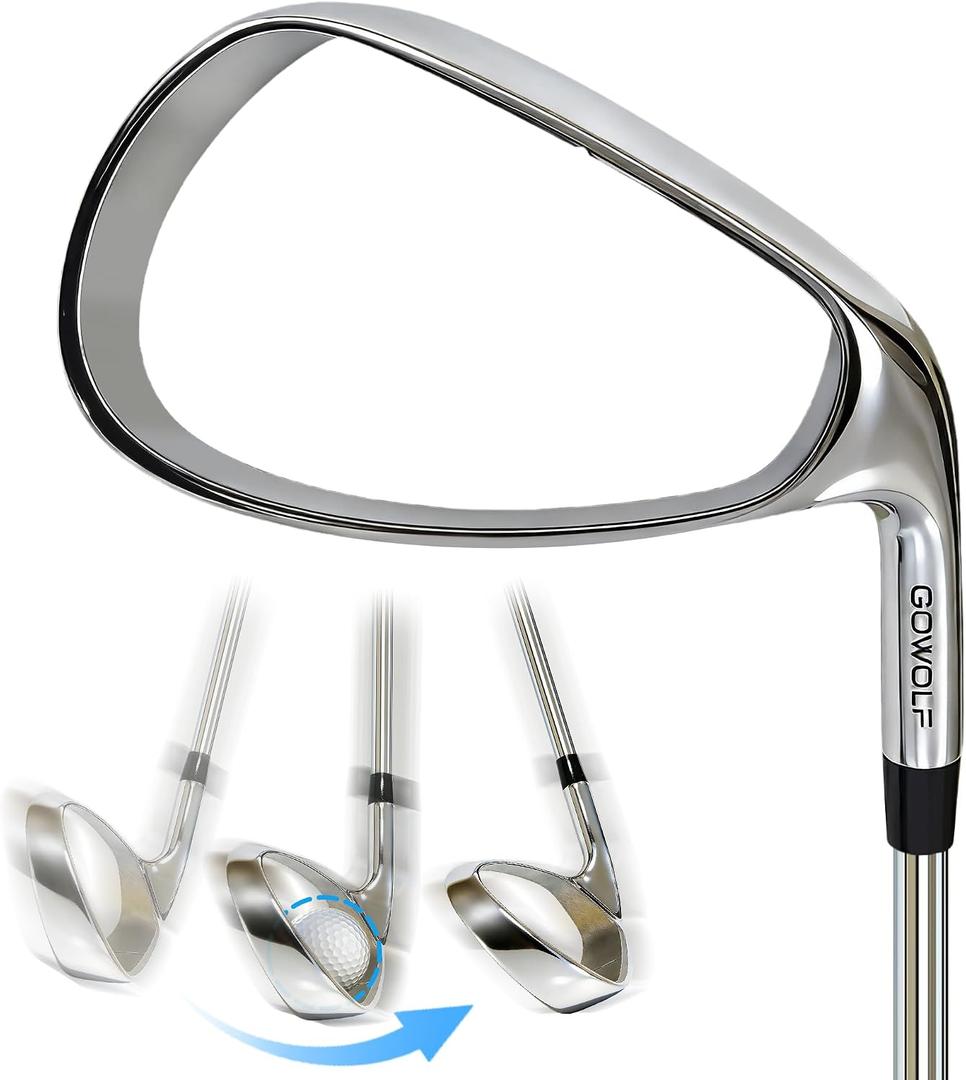 Gowolf Hollow Strike Golf Swing Trainer - Training Golf Club with Instant Feedback, Corrects Swing Path for Right Handed Golfers, Beginner to Advanced Practice Aid for Golfers