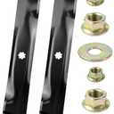 2 Pack GY20850 Mower Blades with Hardware for John Deere D100 D105 D110 D130 E100 E120 E130 L100 LA105 LA115 S100 S120 S130 S240 X300 Replaces John Deere 42 Inch Mower Blades GX22151 AM141033