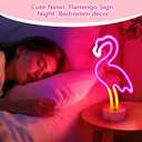 Flamingo Neon Sign - Pink LED Neon Lights USB/Battery Powered Room Decor for Bedroom, Party, Bar, Birthday Gifts for Women and Girls