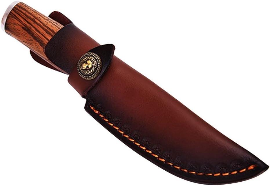Leather Knife Sheath, Straight Knife Holster Knife Blade Cover Belt Knife Case for 5" Blade Knife