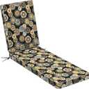 LVTXIII Outdoor Chaise Lounge Cushion, 72 x 21 x 3 Inch Patio Water-Repellent Lounge Chair Seat Cushions for Garden, Furniture, Home Decor, Black Yellow Crosby