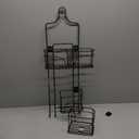 Zenna Home Shower Caddy Hanging Bathroom Organizer, Steel Shower Shelves with 4 Sliding Baskets and Built in Hooks, Accomodates Hose for Handheld Shower Head Storage System, Bronze