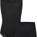 TENVDA Gymnastics Leotards for Girls Sleeveless Kids Dance Tumbling Outfit Matching Shorts Set Age 4-12 Years (Black)