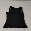 QINSEN Women's Square Neck Sleeveless Double-Layer Tank Tops Basic Tight T Shirts (Black), S