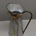 Vintage Galvanized Flower Vase, Farmhouse Decorative Pitcher Vase, Rustic Metal Milk Jug for Home Decor