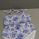 Herseas Women's Tie Shoulder Bikini Sets 2 Piece Striped Swimsuits High Waisted Bathing Suits, Size L