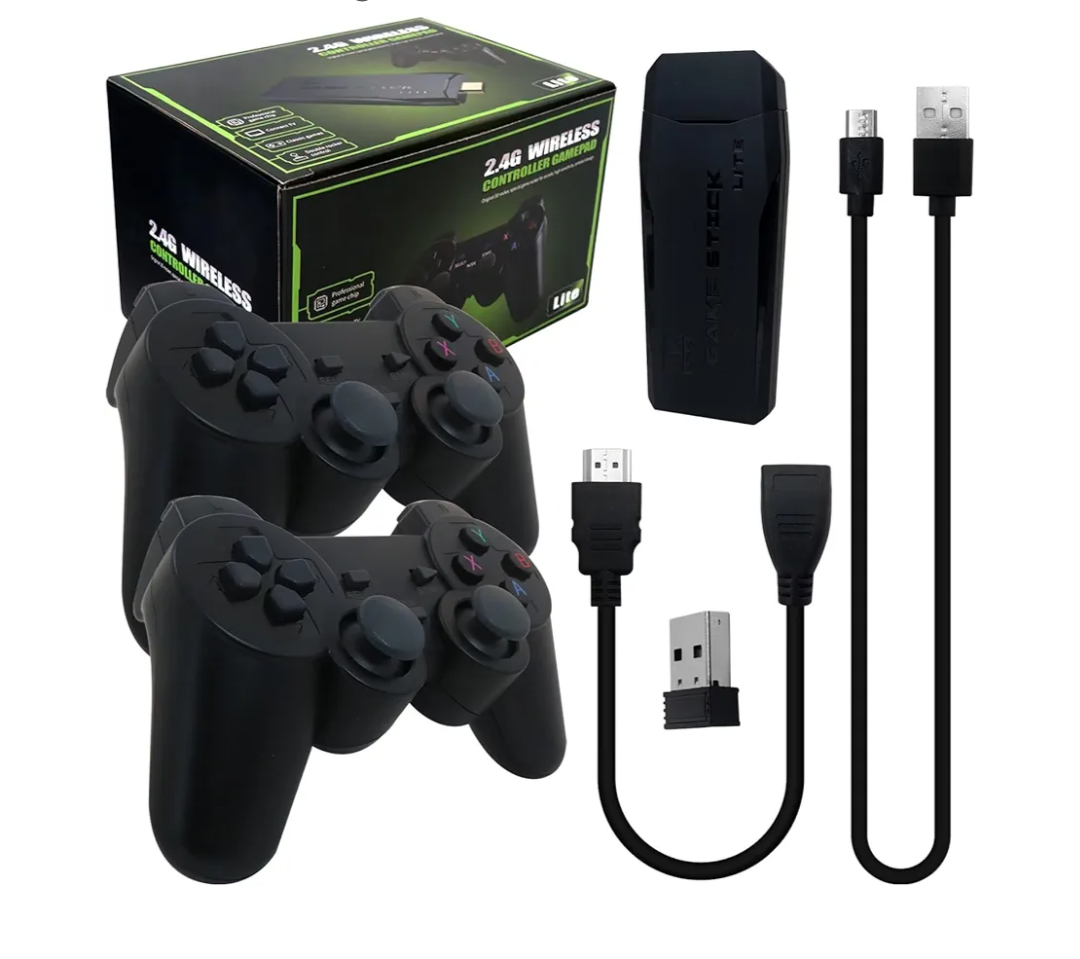 Upgraded Built-in 64GB 20000+ Video Games 4K HDMI TV Game Stick Console Wireless Gamepad, M8 Retro Gaming Console with 9 Emulators