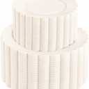 supernal 100pcs Ivory Plastic Plates Fancy Disposable Scalloped Plates for Party Heavy Duty for Party,Wedding,Brthdays Bridal Shower Plate Include 50 Plastic Dinner & Dessert Plate