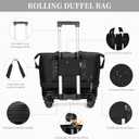 Rolling Duffel Bag with Detachable Wheels & Handle,Expandable Foldable Travel Duffle Bag,Carry on Luggage Large Tote Bag for Gym Overnight Weenkend Trip(Black)