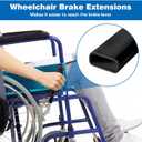2 Pcs Wheelchair Brake Extenders, 5 Inch Anti-Slip Brake Extension Handles Replacement for Wheelchair Wheel Lock Grips, Transport Chair, Power Chair Accessories (Black)