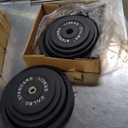 Fitvids Cast Iron Standard Weight Plates Including 5FT Standard Barbell with Star Locks, 95-Pound Set (85 Pounds Plates + 10 Pounds Barbell), Multiple Styles