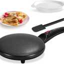 Crepe Maker Electric, 8" Crepe Pan Nonstick with Batter Spreader & Dipping Tray, 800W Quick Heat-Up & Auto Temperature Control for Perfect Pancakes, PFOA & BPA Free, Easy Clean Portable Griddle