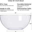 US Acrylic Vista Clear Plastic Salad and Serving 10-inch Bowls | set of 3 | Reusable, BPA-free, Made in the USA | 135 oz. capacity