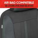 Motor Trend Black & Gray Car Seat Covers Full Set Front Seat Covers & Rear Bench Seat Cover Airbag Compatible, 60/40 Split Bench for Smaller Trucks, Cars & SUVs Automotive Interior Accessories