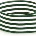 USA | American Made 1-1/2" Hunter Green & White Monarch Striped Grosgrain Ribbon - 20 Yards (1-1/2" - 20 Yards)