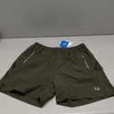 MIER 5 Inch Inseam Shorts for Men with Pockets Dry Fit Athletic Running Gym Workout Shorts, Army Green, X-Small