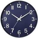 HZDHCLH Wall Clocks Battery Operated,Wall Clock Navy Blue,8 inch Wall Clock Silent Non Ticking Modern 3D Numbers for Kitchen Bedroom Living Room Office Classroom Decor
