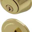 Security Door Lock Single Cylinder Deadbolt Lock, 2-3/8" to 2-3/4" Adjustable, Shiny Brass