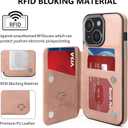 GUERNICA for iPhone 15 Wallet Case with RFID Blocking Card Holder for Women Men, Kickstand Shockproof Phone Case for iPhone 15(6.1"),Rose Gold