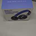 AILIHEN C8 Kids Headphones Wired, On-Ear Headphones with Microphone and Volume Control Foldable Corded Stereo 3.5mm Headset for School Teens Smartphones Chromebook Laptop Tablets Travel (Black Blue) (Medium)