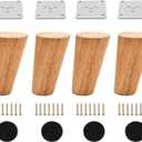 Wood 4 Inch Tapered Furniture Legs Set of 4 Round Solid Mid Century Couch Feet Replacement Legs for Sofa Dresser Cabinet Bed Ottoman Home DIY