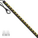 JUNNUJ Long Metal 16 Outlet Wide Spaced Garage Industrial Heavy Duty Power Strip with 6 FT Cord 15A, 125V, 1875W. Yellow