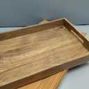 Samhita Acacia Wood Serving Tray with Handles,Wooden Tray, Snack Tray, Breakfast Tray, Great for, Breakfast, Coffee Tables, Homes, Restaurant|Size- 15" x 10" x 1.6"