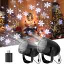 Yiixuyo-2 Set/LED Snowflake lamp mini, Dynamic Snowflake Christmas Projection lamp, Suitable for Indoor and Outdoor Landscape Christmas Decoration, Festivals, Weddings, and Home Decoration.
