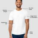 INTO THE AM Mens T Shirts Soft Cotton Blend Crew Neck Tee Athletic Fit Plain Casual T-Shirt for Men (White, L)