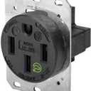 Hubbell HBL9450A Straight Blade Device Receptacle, RTP, Industrial Grade, 3-Pole 4-Wire Grounding, 50A 125/250V, 14-50R