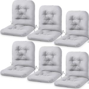 Chunful Back Chair Cushion Outdoor Indoor Tufted Seat/Back Patio Seating Cushions Weather Resistant Patio Rocking Pads for Outdoor (Light Gray,6 Pcs)