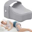 Knee Pillow for Side Sleepers with Adjustable Strap  Memory Foam Leg Cushion, Comfortable Sleeping Support for Sciatica Relief, Back, Hip, Knee & Joint Pain, Spine Alignment (Gray)