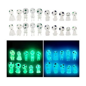 KIMOBER 20PCS Mini Glow in Dark Tree Elves,Luminous Resin Ghost Micro Miniature Tiny Alien Figures for Garden Moss Landscape Aquarium Dollhouse Decoration DIY Terrarium Crafts