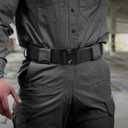 2 x AIKATE Men's Tactical Belt, Heavy Duty 1.5' Nylon Battle Belt with Quick Release Aluminium Buckle, Black, S-XL (Black, L)