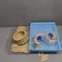 Cycodo 8 in 1 Acrylic Hamster Cage,2-Tier Dwarf Hamster Cage with Wooden Wheel & Hideout,Small Hamster Habitat with Accessories,Clear Pet Mice House(Blue,14" L*10" W*11" H)