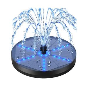 Solar Bird Bath Fountains Upgraded, 4W Solar Powered Water Fountain Pump with 4000 Battery, 7 Nozzles & 4 Fixers, Colorful LED Lights for Garden, Pond, Swimming Pool, Fish Tank, and Outdoor