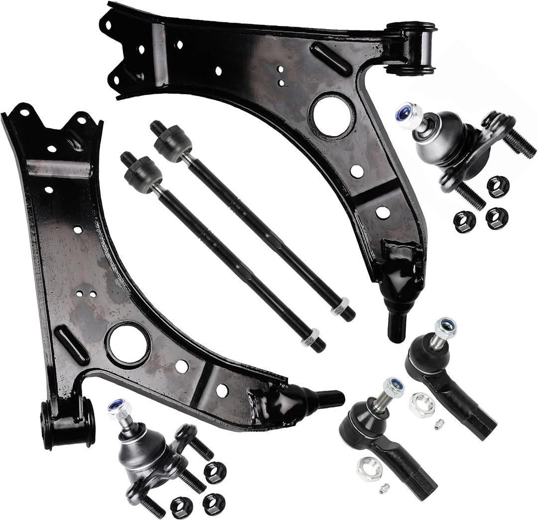 SCITOO 8pcs Suspension Kit For 2006-2014 For Jetta 2010-2014 For Golf 2007-2013 For GTI 2006-2013 For Audi A3 w/Suspension Parts Lower Control Arm Lower Ball Joint Inner Outer Tie Rod End