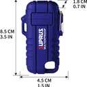 SUPRUS Waterproof Lighter Windproof Lighter Arc Plasma Lighters USB-C Rechargeable with Expandable and Flexible Neck for Outdoor, Camping & Kitchen (Blue)