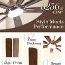Minislak 72" Oil Rubbed Bronze Smart Ceiling Fan with Light via WiFi Alexa,6-Speeds Quiet DC Motor,Dimmable,Outdoor Antique Bronze Large Ceiling Fan for Living Room,Patio,Dual Finish 7 Blades