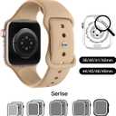 Patenting Sport Band Compatible with Apple Watch Bands for Women Men 38mm/40mm/41mm/42mm(Series 10), Soft Silicone Waterproof Band for iWatch Apple Watch Series 10 9 Ultra 8 7 6 5 4 3 2 1 SE (Walnut)